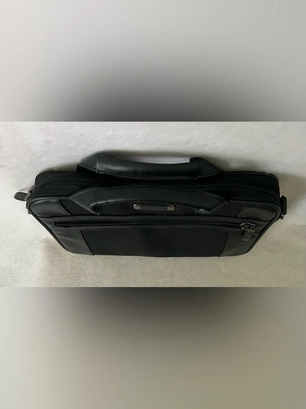 Kenneth Cole Reaction R-Tech Black Laptop Briefcase with Front Zip Pocket